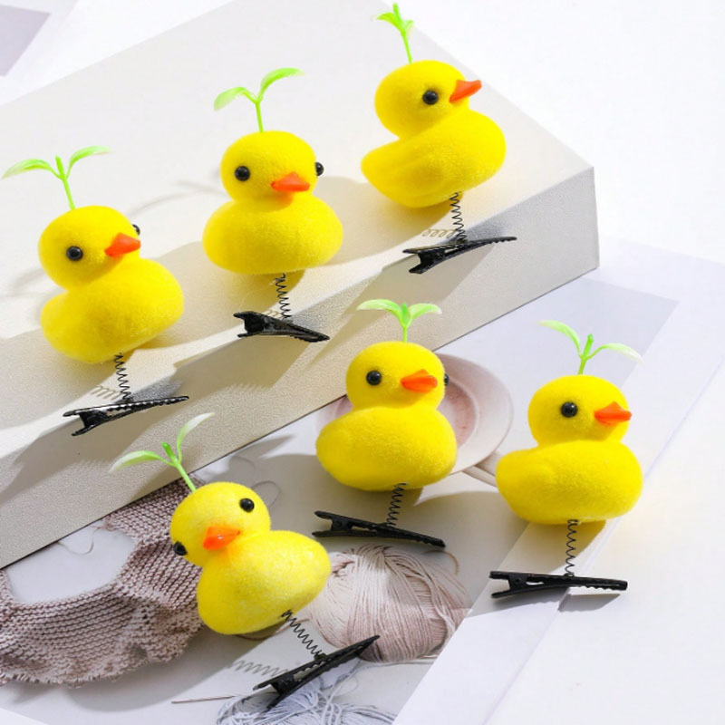 New Internet Celebrant Selling Cute Yellow Duck Hairpin Duck Headwear Children's Three-dimensional Spring Headwear Toy Stall Gift Love_voghion.com