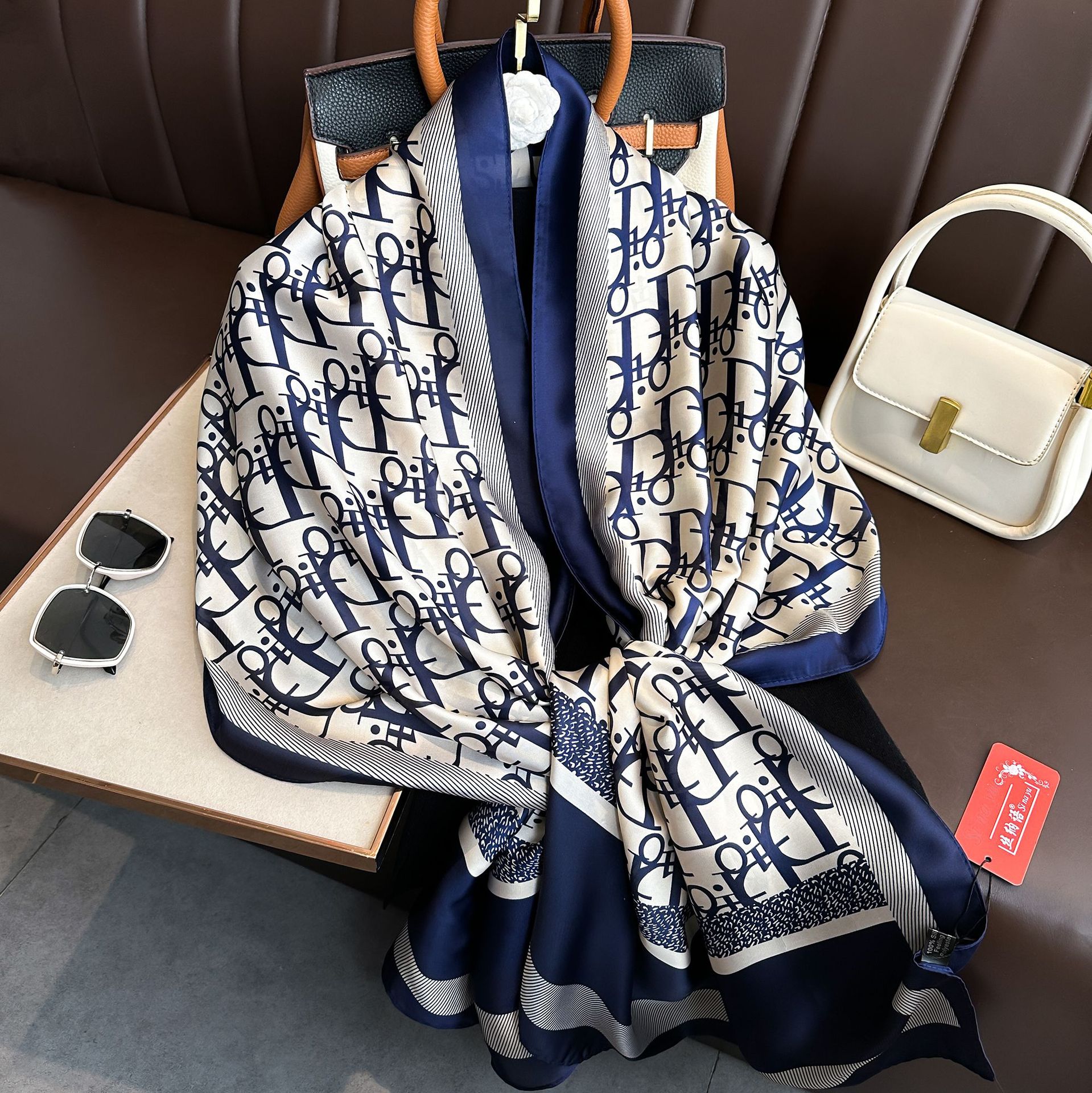 New fashion all-match long scarf women's letter printed scarf shawl outer wear decorative beach towel lengthened