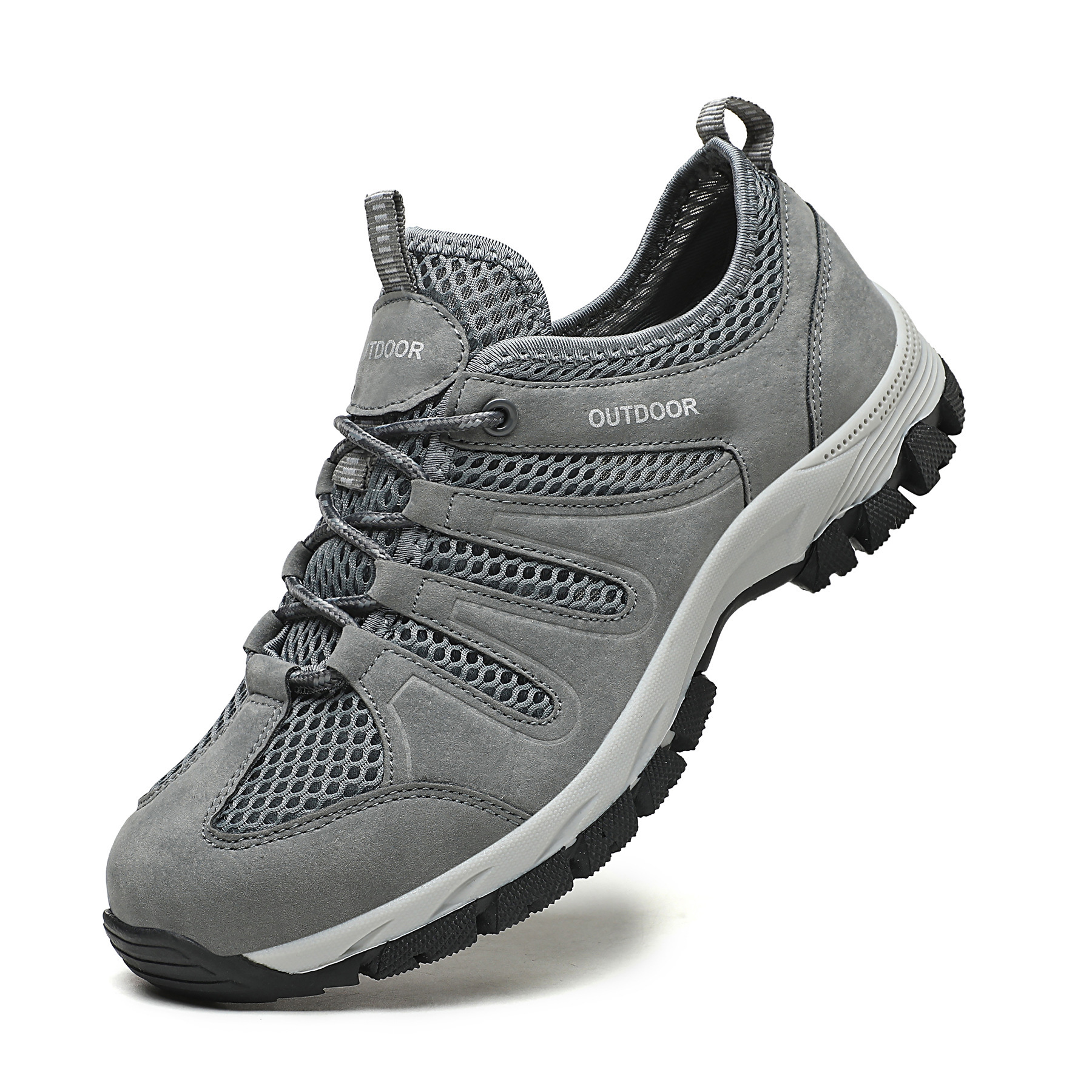 2023 men's shoes mesh outdoor hiking shoes non-slip sports leisure spring and autumn middle-aged father travel breathable shoes