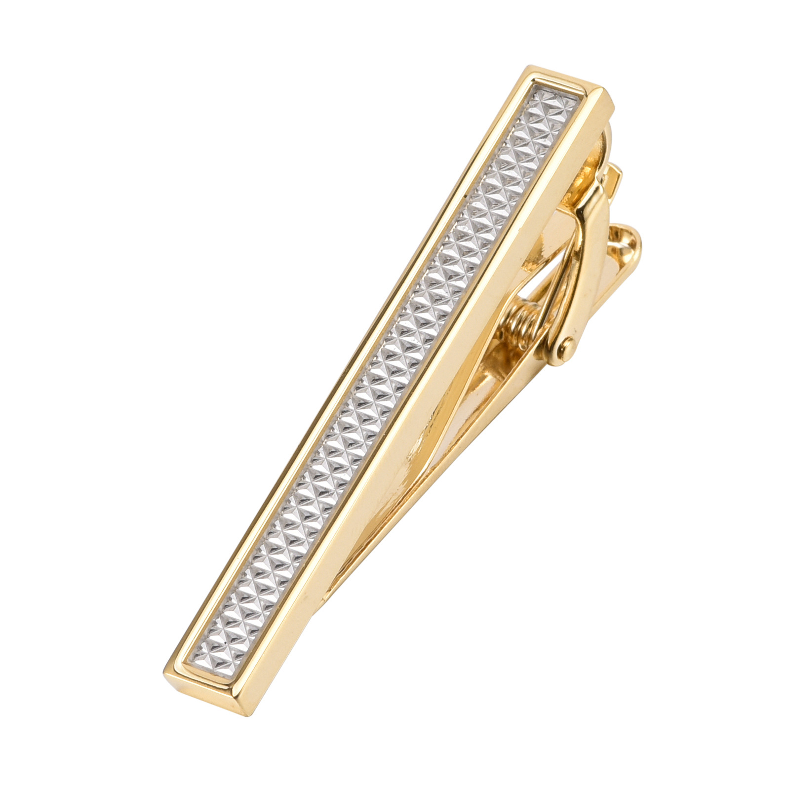 Dongguan New carved tie clip in stock geometric shape rose gold tie decorative clip suit clothing accessories