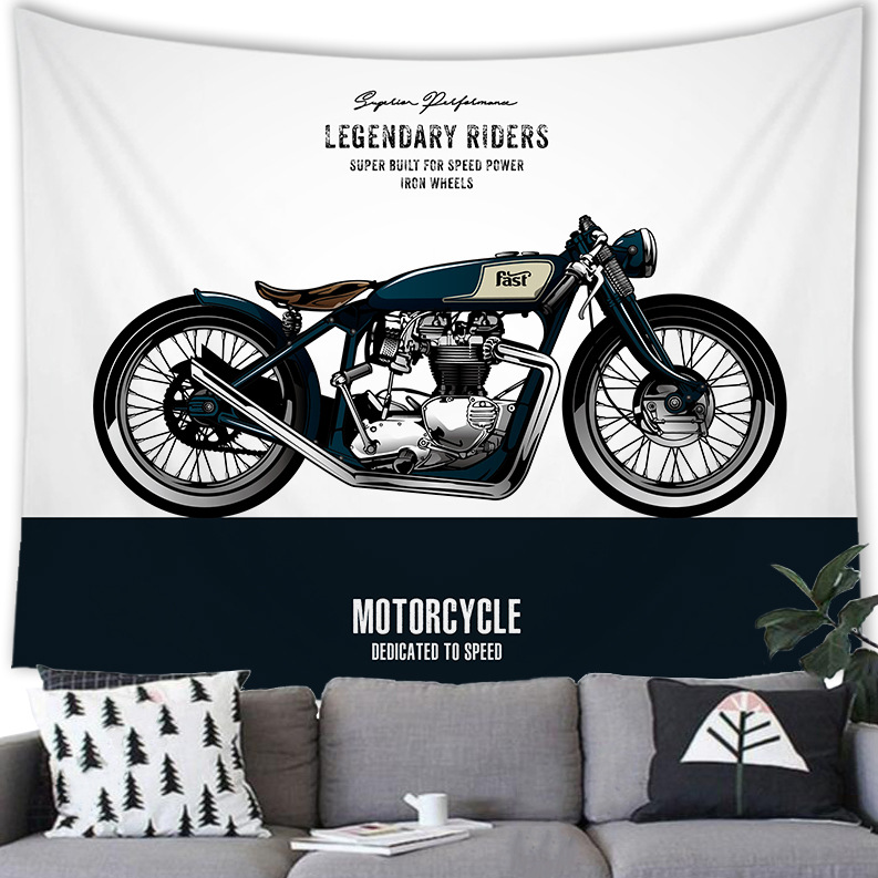 Cross-border supply of American retro motorcycle peach skin tapestry wall hanging manufacturers supply to figure G193