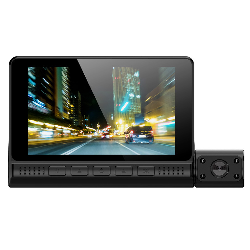 New 4-inch three-recording touch screen driving recorder HD Starlight Night Vision Auto Parts Auto Motorcycle Cross-border Foreign Trade