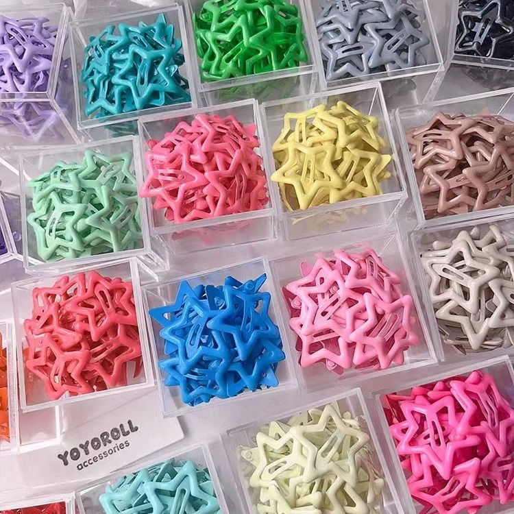 Dopamine Drops Star Hairpin Five-pointed Star y2k Bangs Clip bb Clip Children's Hairpin Cute Headdress Hair Accessories