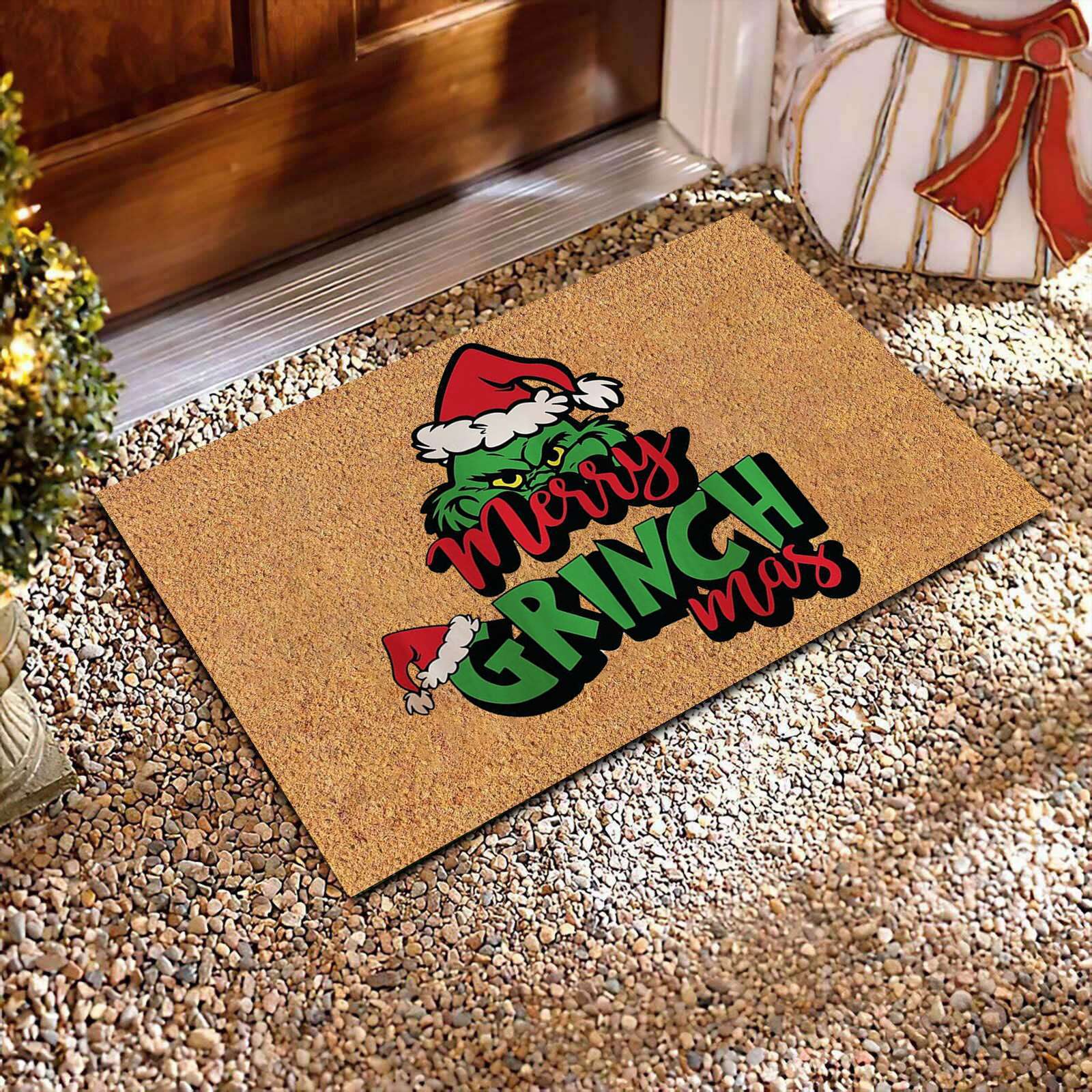 Bathroom foot mat cartoon Greenwich series Christmas entrance floor mat home entrance welcome floor mat_voghion.com