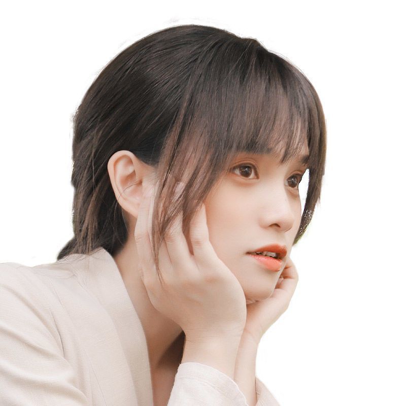 Air bangs wig female small thousand generation real hair natural forehead head hair replacement piece round face French bangs fake bangs