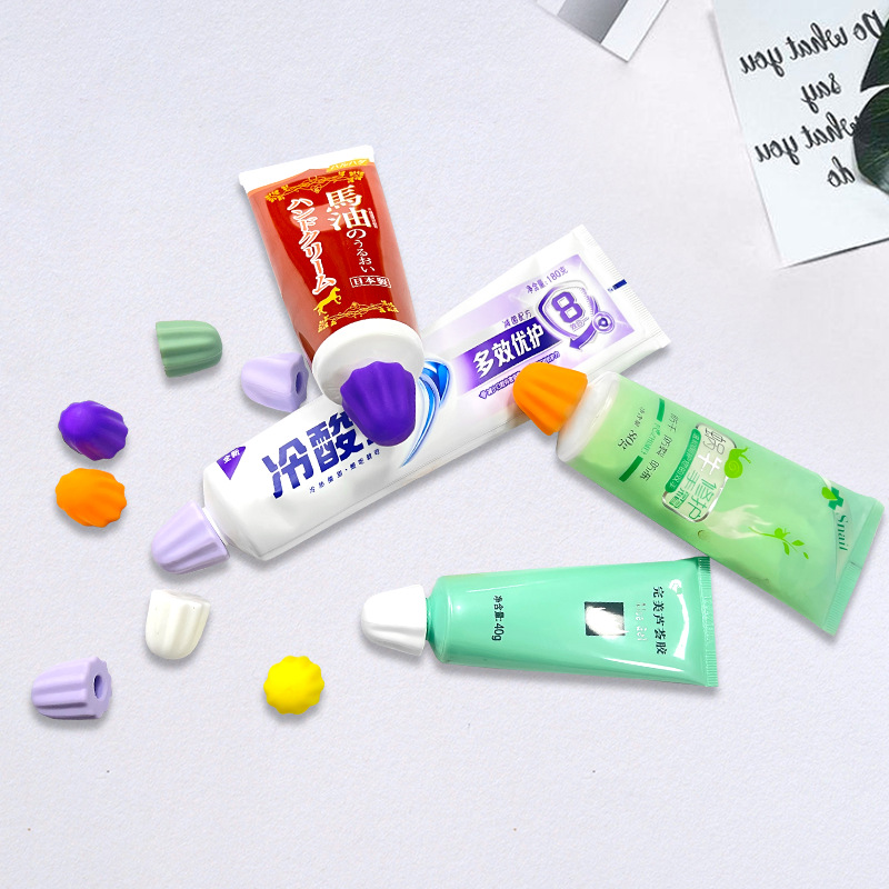 Cross-border Internet Celebrity New Food Grade Silicone Toothpaste Cap Cross Mouth Self-closing Toothpaste Cover Toothpaste Squeeze Artifact