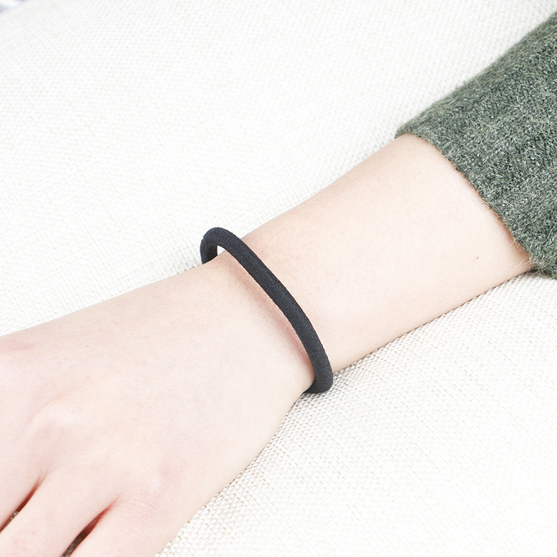 Factory wholesale Korean version of high elastic base tie head rubber band Black seamless labeling base hair ring headdress hair accessories