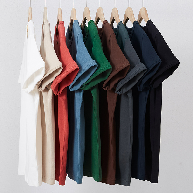 300g Ami Kaji combed cotton heavy T-shirt men's round neck short sleeve bottoming shirt basic Tide brand a generation of hair