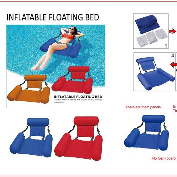 Water inflatable recliner with three airbags foldable and convenient colorful floating row water amusement recliner floating bed sofa hammock