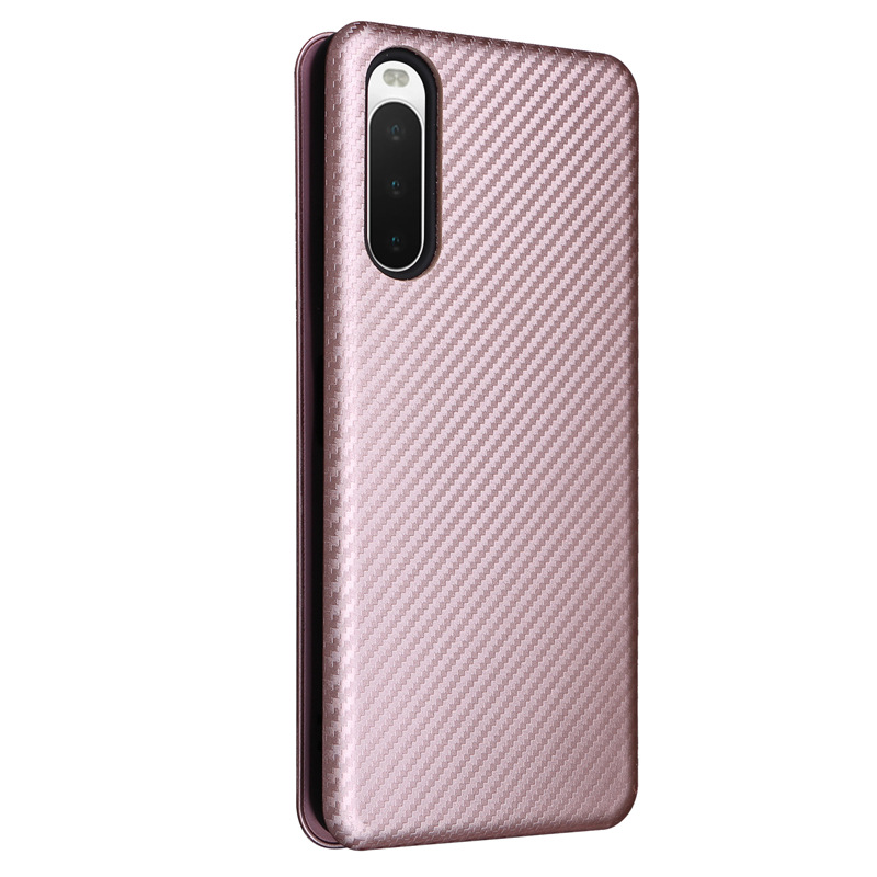 Suitable for Sony Xperia10 IV mobile phone case cover flip magnetic buckle card insert carbon fiber business leather case