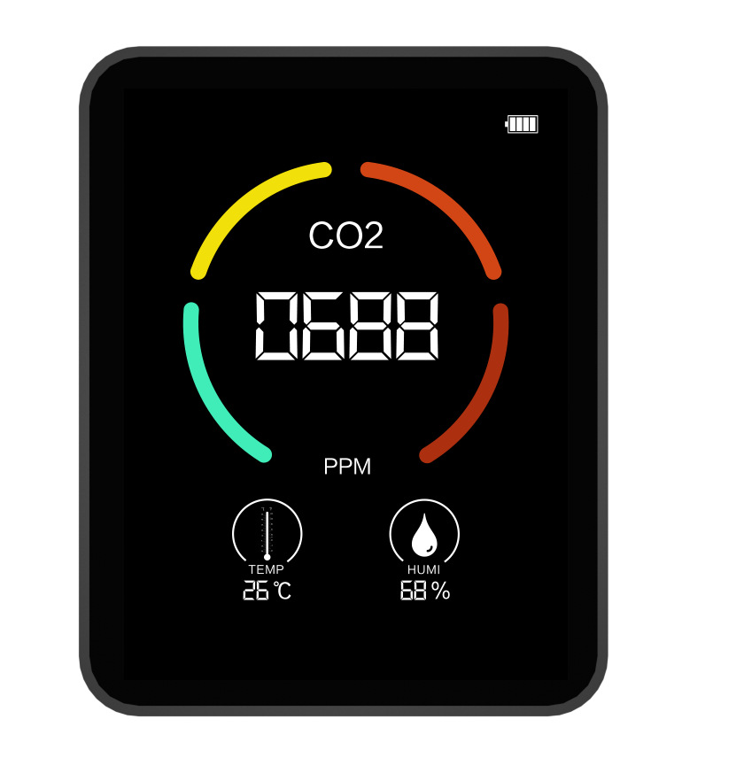 Carbon dioxide detector CO2 detector TVOC temperature and humidity three-in-one detector portable