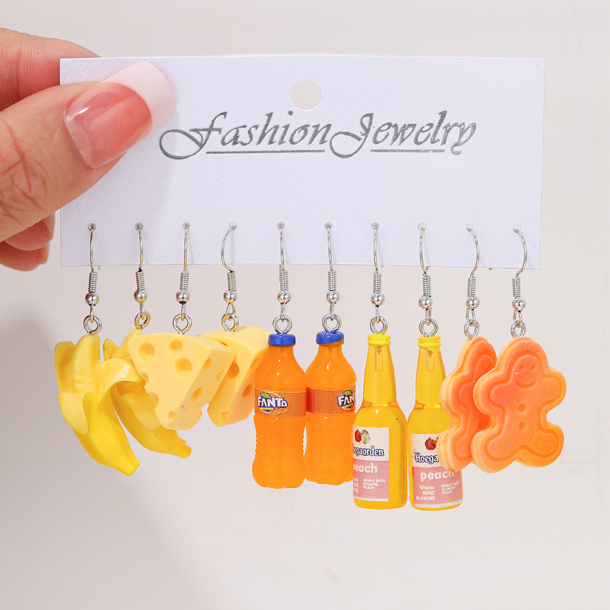 European and American cross-border jewelry simulation food and play earrings cartoon fun summer barbecue ice cream snack earrings eardrops set