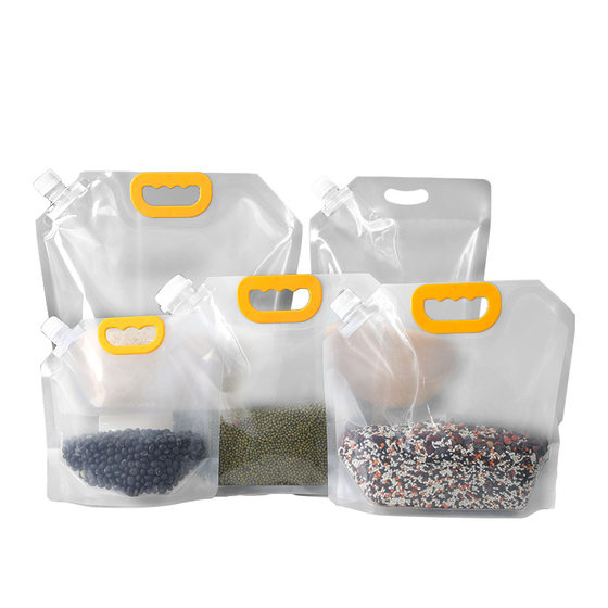 Grain storage bag beer bag rice transparent self-supporting suction nozzle bag wholesale sealed grain bag sealed bag