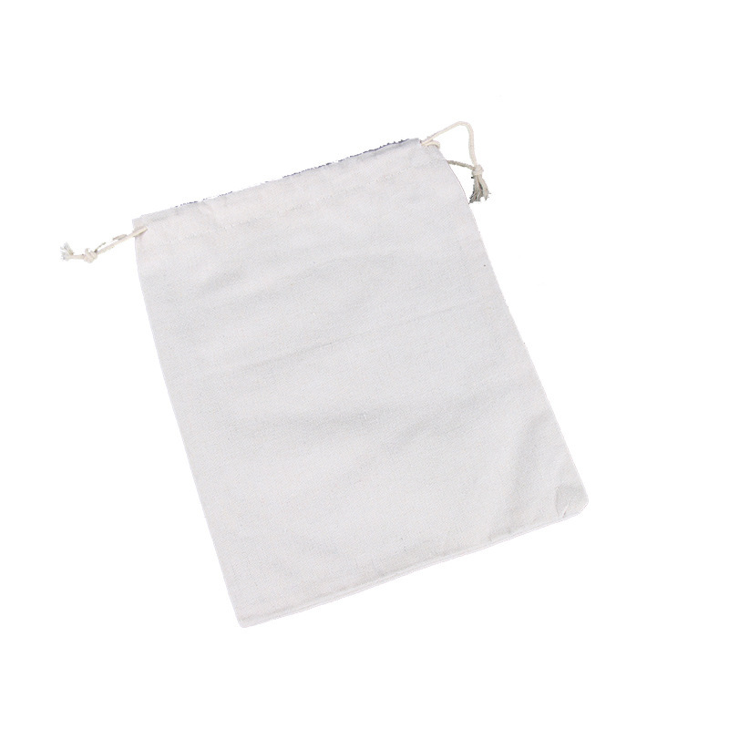 in stock Wholesale Blank Canvas Bundle Pocket Rice Cotton Linen Drawstring Linen Storage Cotton Backpack Bag Formulated LOGO