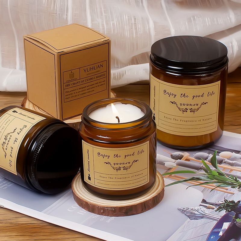 Dried Flower Scented Candle Plant Essential Oil Incense Bedroom Sleep Aid Low Temperature Candle Fragrance Soybean Wax Hand Gift Box