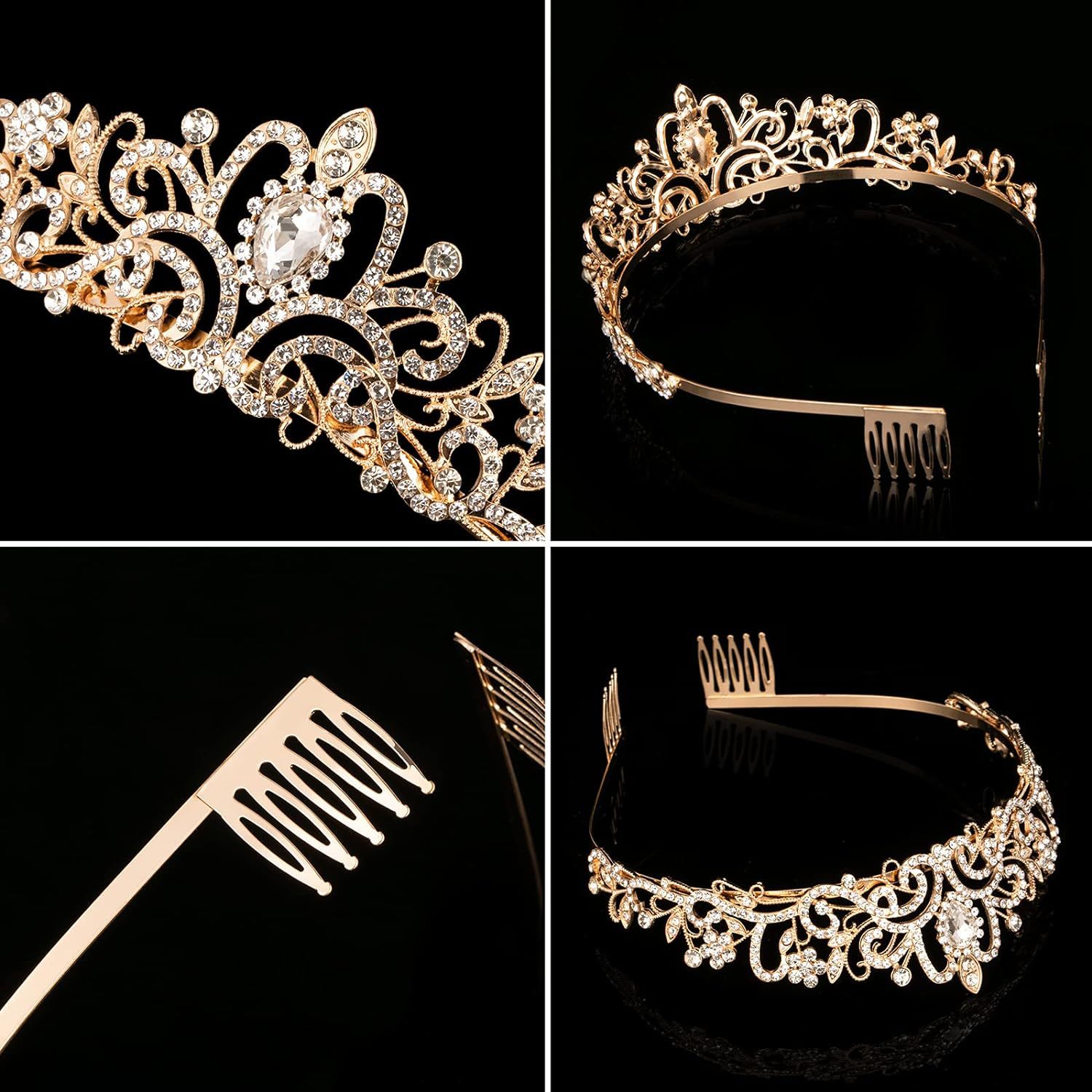 Bridal rhinestone crown exotic headdress Mori temperament hair accessories Women's European and American new stage party Crown