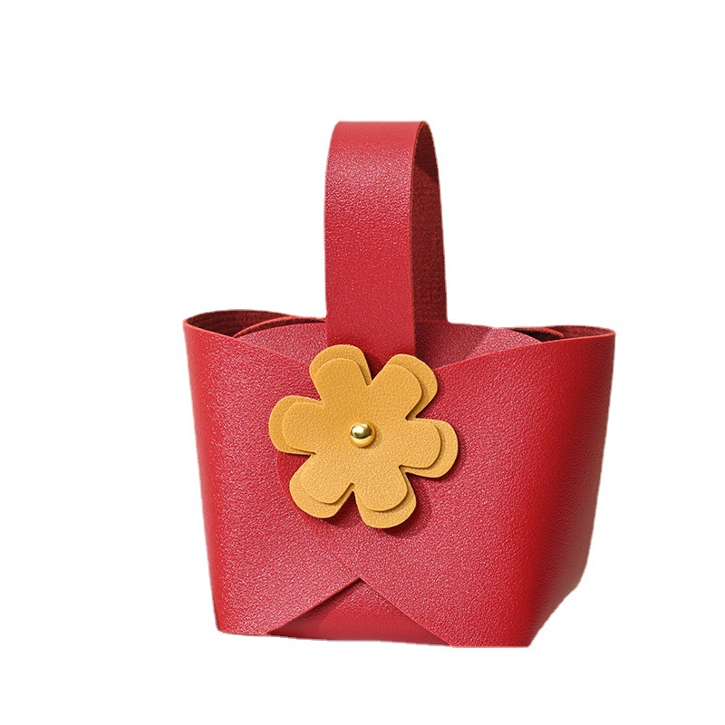 European Style Creative Wedding Candy Box Leather Portable Candy Bag ins Style Wedding Accompanying Gift Return Candy Packaging