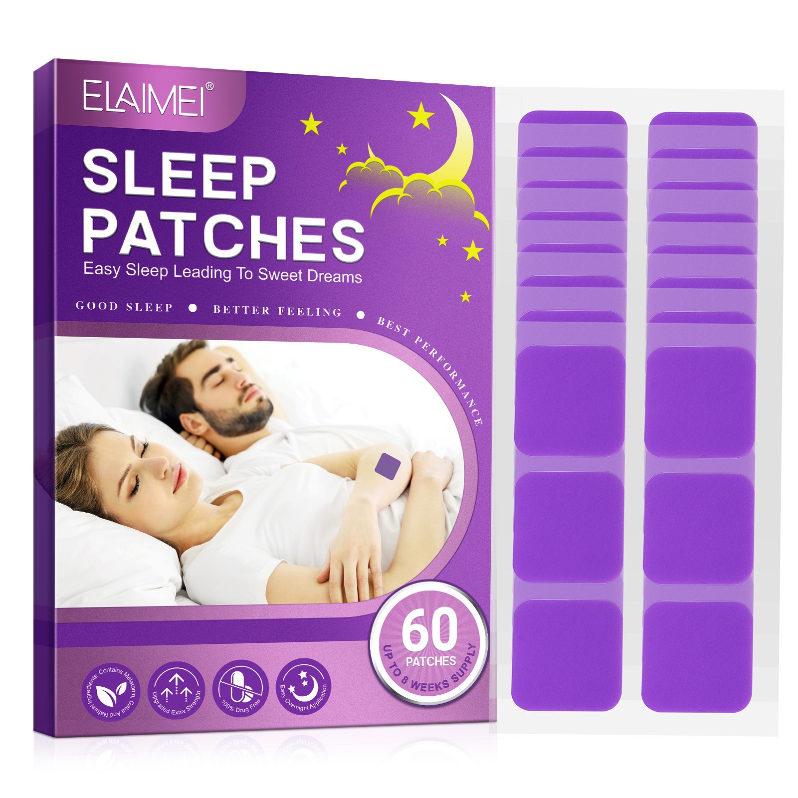 Cross-border ELAIMEI sleep stickers sleep health care stickers insomnia stickers sleep stickers sleep stickers deep sleep stickers multi-gauge
