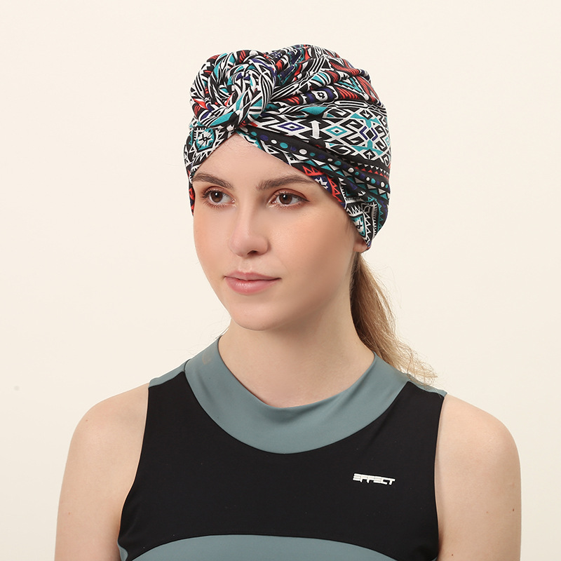 Amazon turret cap wholesale European and American fashion retro Whirlpool cap adult bohemian polyester wrap cap