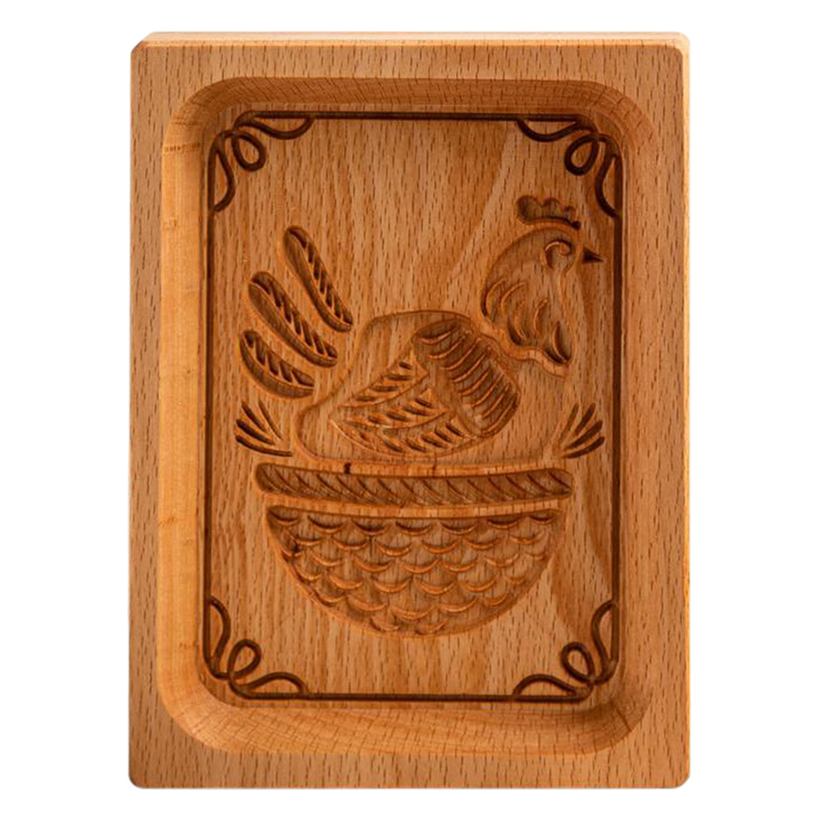 wooden Cookie Mold Cutter动物雕刻木质厨房饼干模具月饼模具