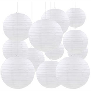 White Paper Lantern Set Wedding Decoration White Hanging Lantern Decoration Wedding Engagement Baby Birthday Party