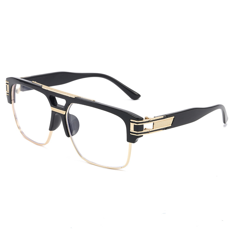 2023 cross-border European and American fashion hinge outdoor plain sunglasses men's and women's frame box retro trendy sunglasses