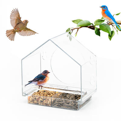 Transparent box outdoor hanging pet bird feeder bird cage hummingbird feeder factory wholesale cross border