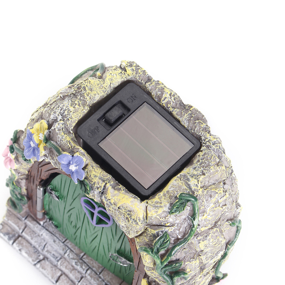 Cross-border Hot-selling Pastoral Design Stair Jewelry Solar Outdoor Garden Light Fairy Garden Stone Gate Resin Ornaments