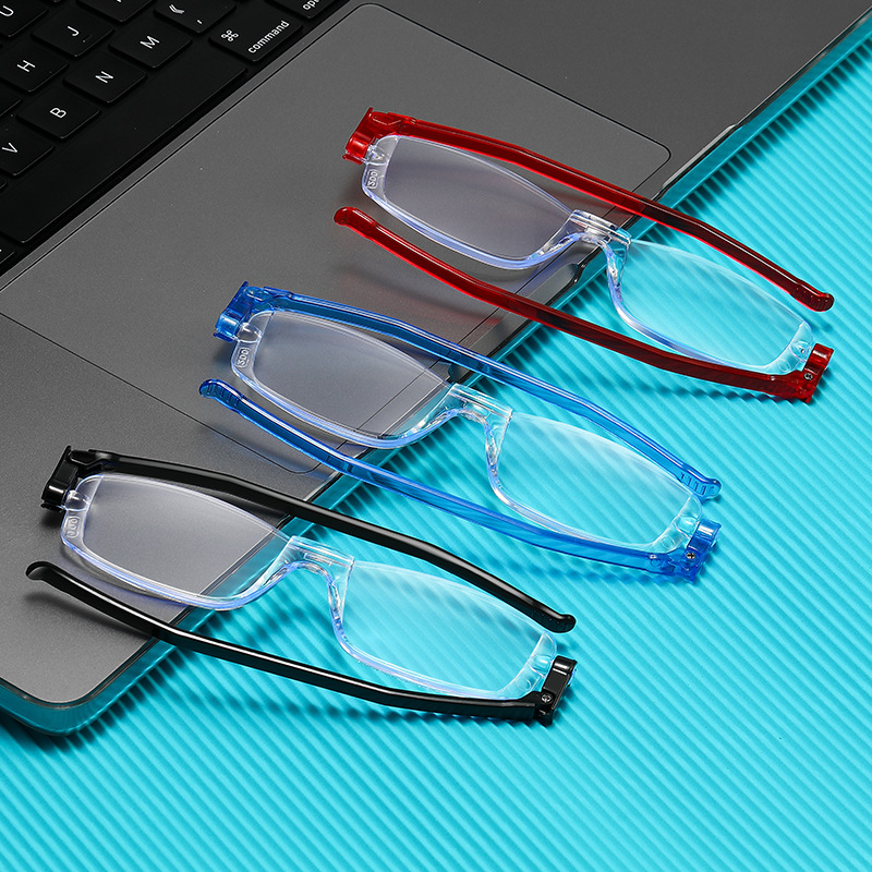360 Rotating New exquisite reading glasses glasses folding men's and women's fashion HD resin reading glasses anti-blue light