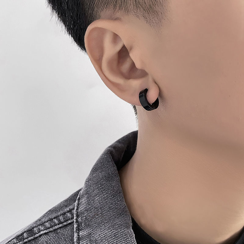 Ear Clip Men's Ear Holes Trendy Personalized Hip Hop Trendy Men's Simple Earrings High-end Sense Single Men's All-match Earrings