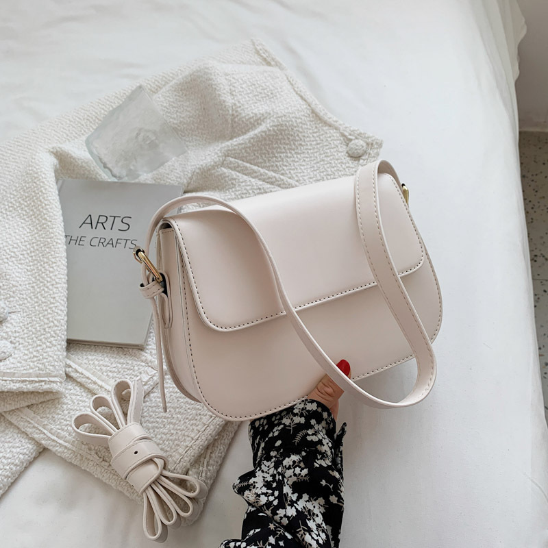 Bags cross-border foreign trade women's bag 2024 new solid color retro shoulder messenger bag high texture simple underarm bag