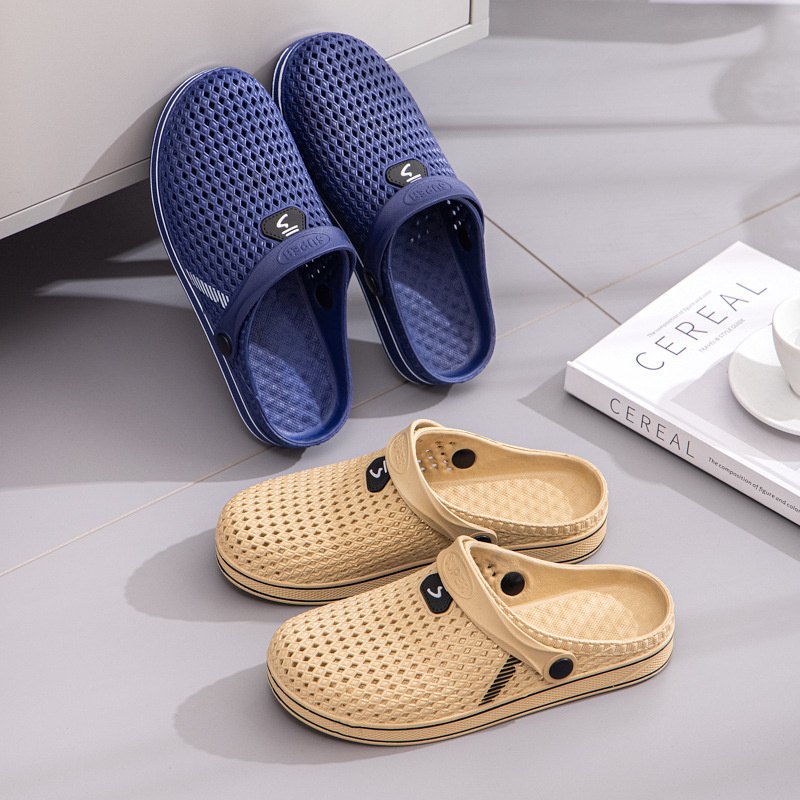 Hole Shoes Men's Sandals Non-slip Baotou Fashionable Outdoor Wear Summer Men's Thick-soled Home Korean Style Two-wear Sandals