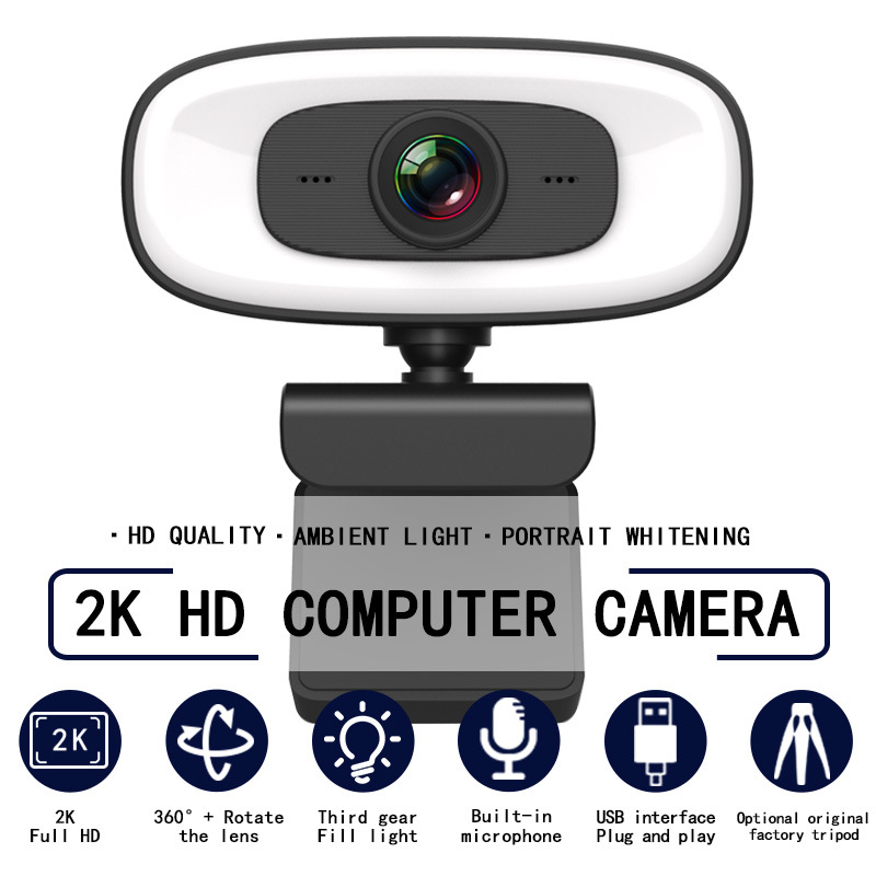 PC computer camera USB live online class 2k4k with wheat driver-free full HD autofocus WEBCAM