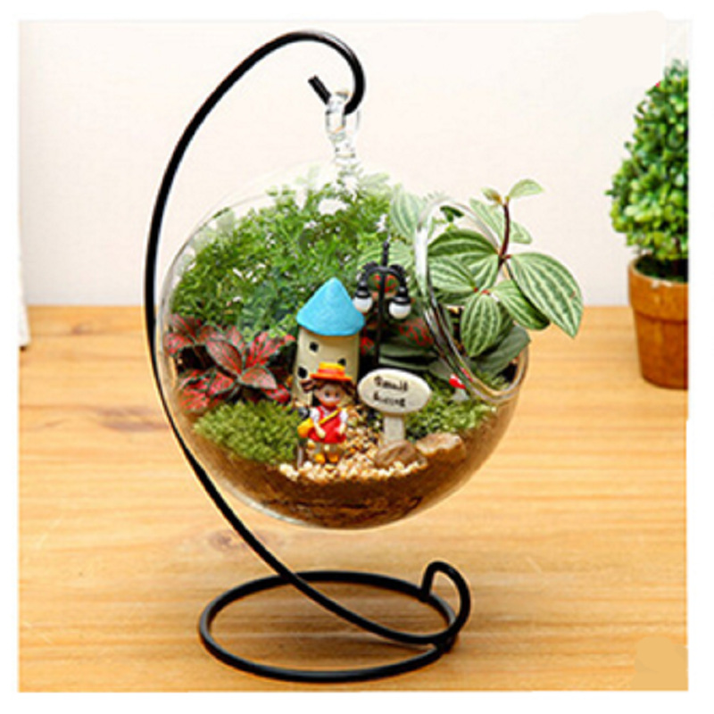 Factory wholesale Moss micro landscape iron frame micro landscape ornaments household simple micro landscape decoration iron frame bracket