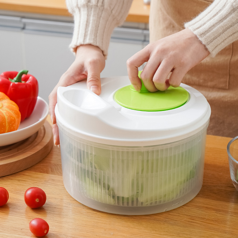 Vegetable dehydrator large capacity multi-functional draining basket kitchen household shaper slicer water throwing tool dehydrator