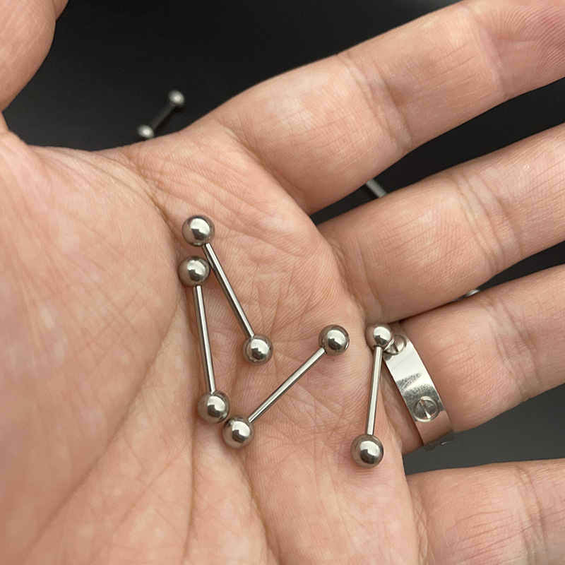 Spot cross-border titanium steel medical steel straight bar tongue nail ear Bridge nail ear bone nail breast nail stainless steel anti-allergy puncture