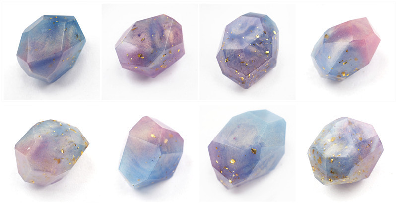 diy resin epoxy irregular geometric cut gem crystal stone ore night light mirror silicone mold