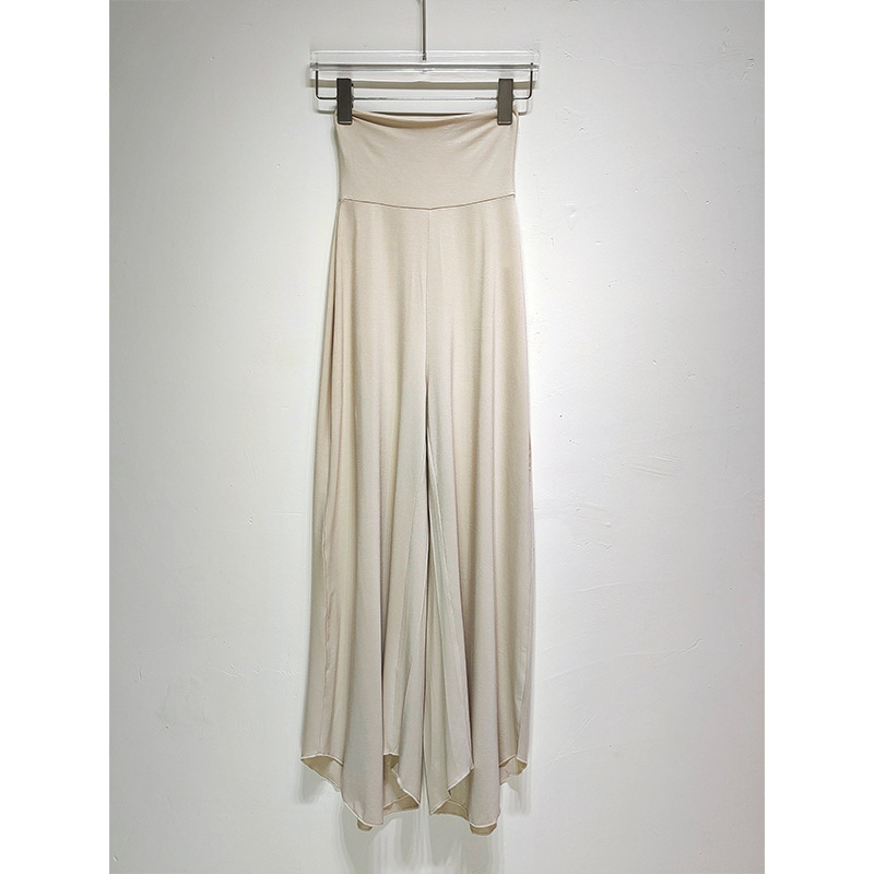 Bali Yoga Pants Bamboo Fiber Wide Leg Pants Foreign Trade Factory High Waist Loose Naked Breathable Irregular Legs