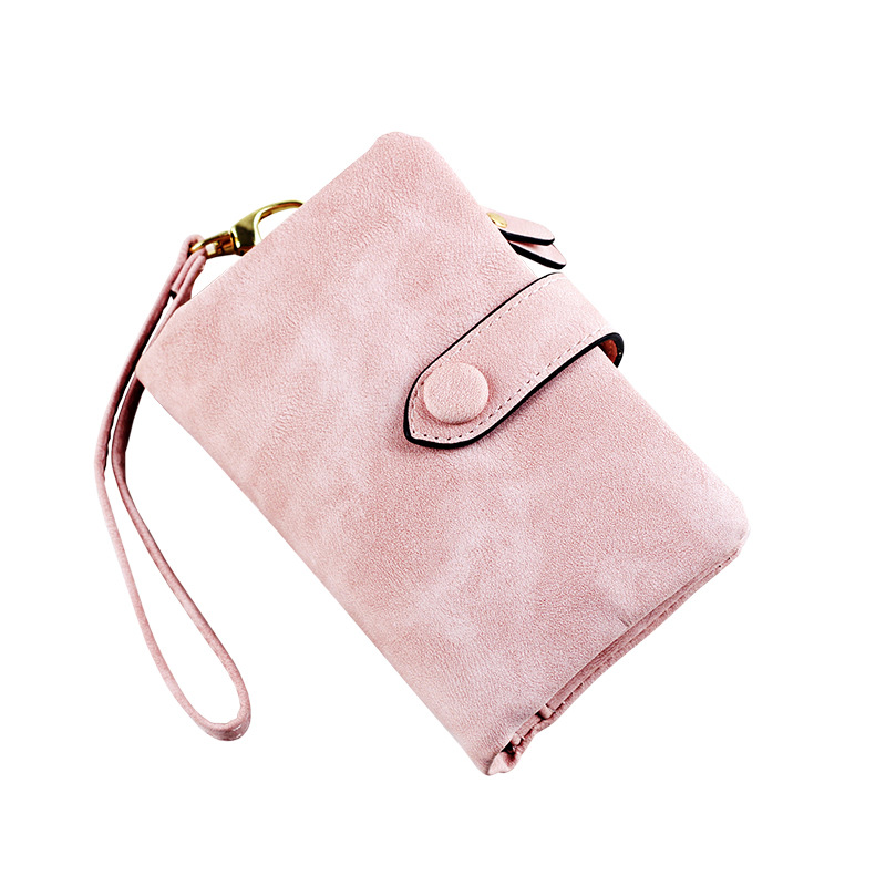 2023 Foreign Trade New Korean Version Retro Frosted Short Wallet Women's Long Zipper Clutch Small Coin Purse Wholesale