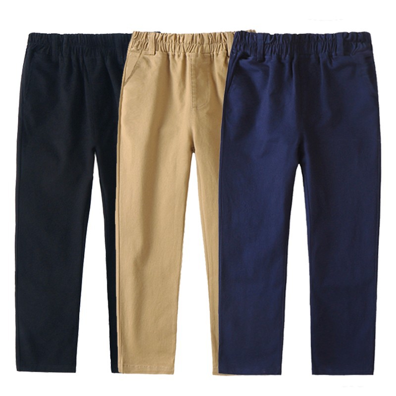 Children's Navy Blue School Pants Suit Pants for Primary and Secondary School Students Boys' Khaki Thick Pants Girls' Dark Blue Trousers