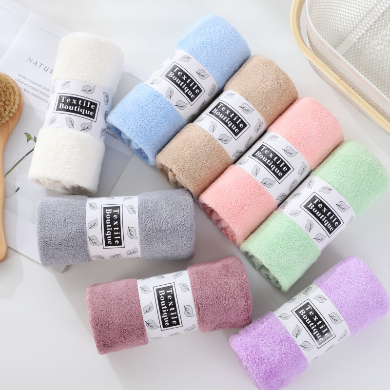 High density coral fleece towel thick strong absorbent factory wholesale 35*75 daily necessities Super face towel face towel