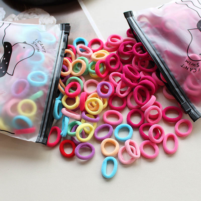 100 pieces/pack children's hair band baby does not hurt hair rubber band high elastic base tie hair girl hair rope hair accessories