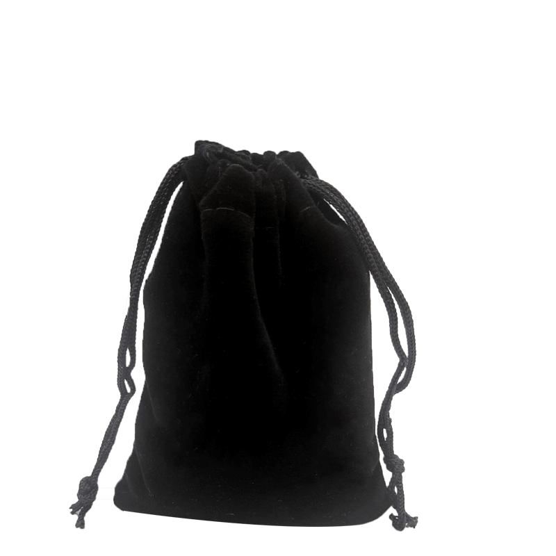 Black Flocking Bag Flannel Bag Drawstring Flannel Bag Jewelry Jewelry Bag Small Bag Printable Logo