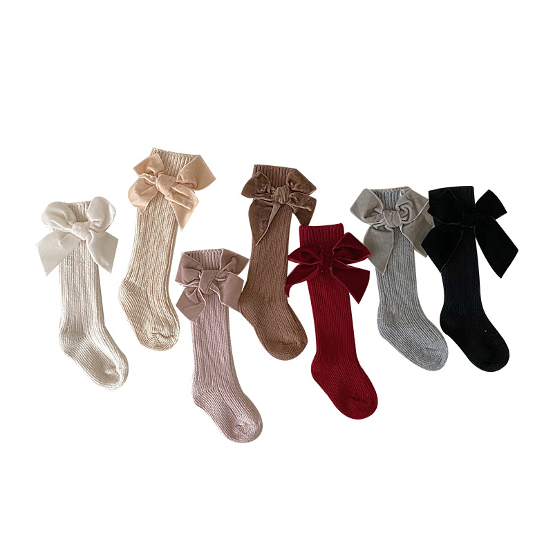 Children's socks stockings baby girl socks baby bowknot floor socks