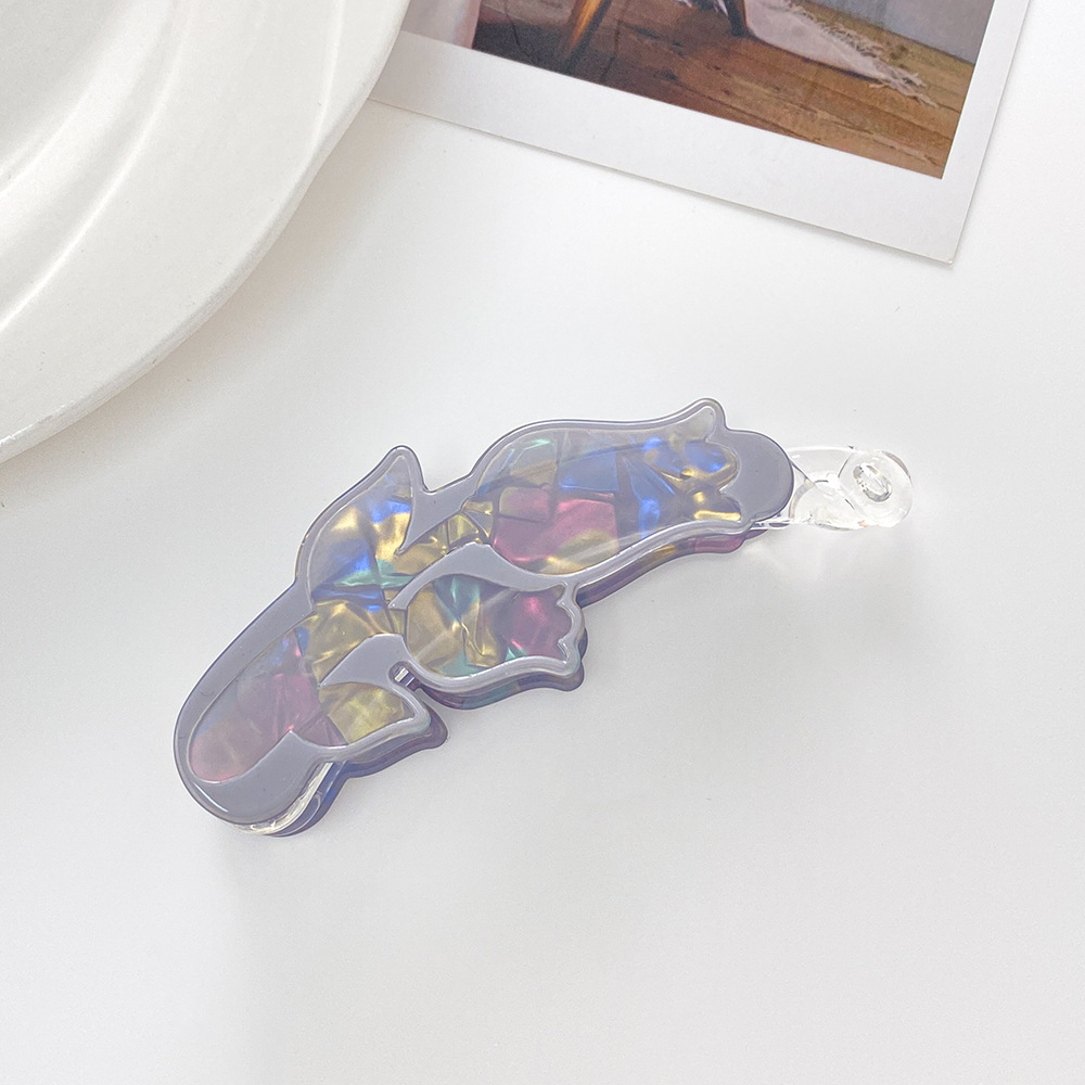 Mode Rose Große Vertikale Clip Acryl Banana Clip Pontail Clip Koreanische Magische Farbe Haarnadel Elegante Vertikale Clip_voghion.com