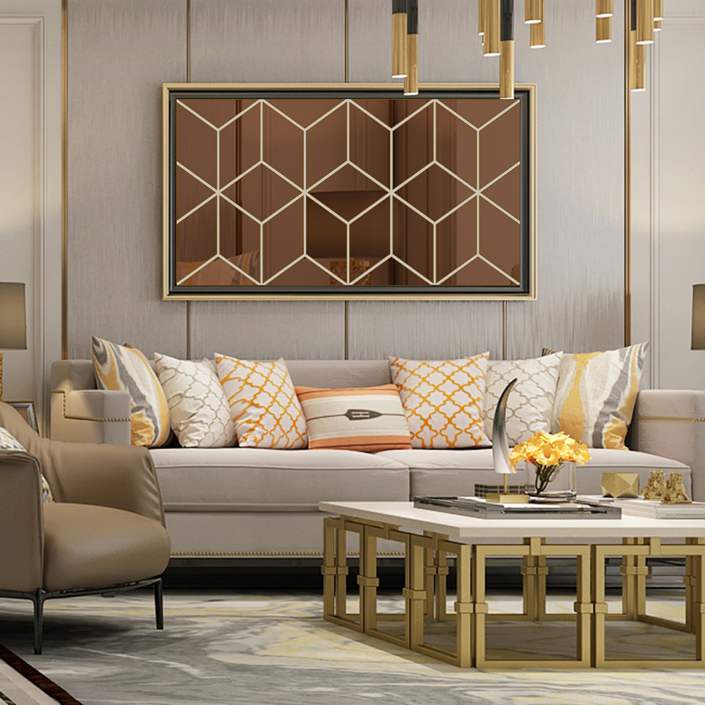 Mirror wall stickers new cube mosaic background wall mirror wall stickers cross-border hot sale