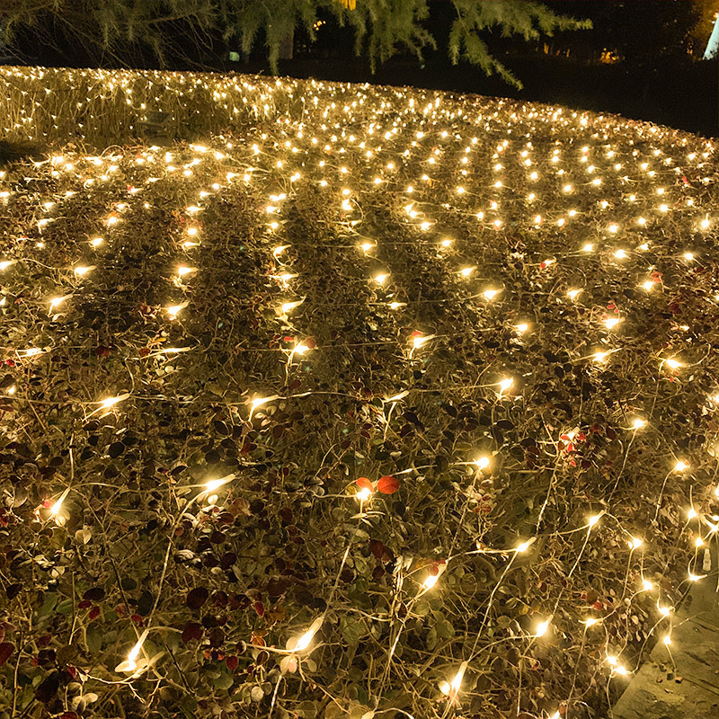 led Net lamp fishing net lamp New Year colored lamp flashing lamp string decoration gypsophila net lawn net tree outdoor waterproof wholesale