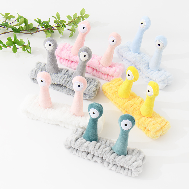 Korean Style ins Style Cartoon Cute Snail Hair Band Wash Face Makeup Cyber Celebrity Funny Plush Hair Band Stereo Hair Accessories