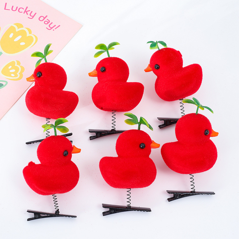 New Internet Celebrant Selling Cute Yellow Duck Hairpin Duck Headwear Children's Three-dimensional Spring Headwear Toy Stall Gift Love_voghion.com