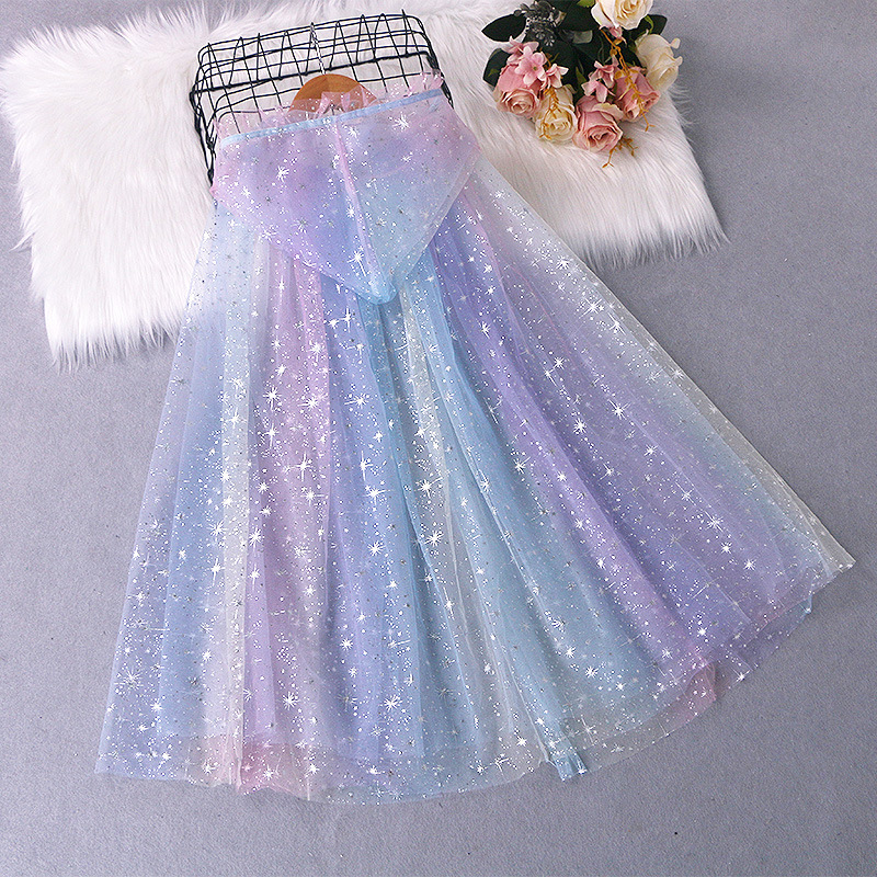 Theatre Performance Cloak New Princess Aisha Frozen Shawl June 1 Children's Day Performance Cloak